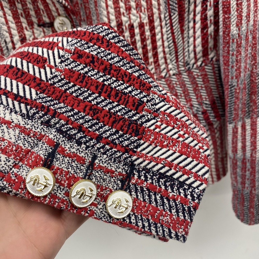 Cabi Womens Small Patchwork Blazer Red White Blue… - image 4